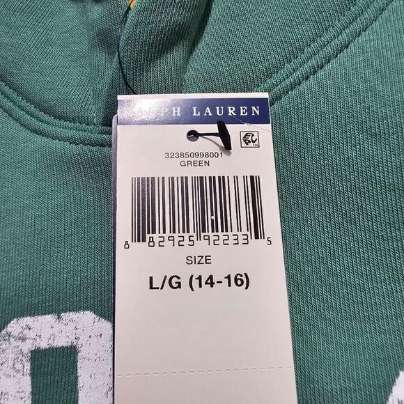 Polo Ralph Lauren Tiger Varsity Hoodie Women's S Green White Cotton Blend New - Picture 8 of 13